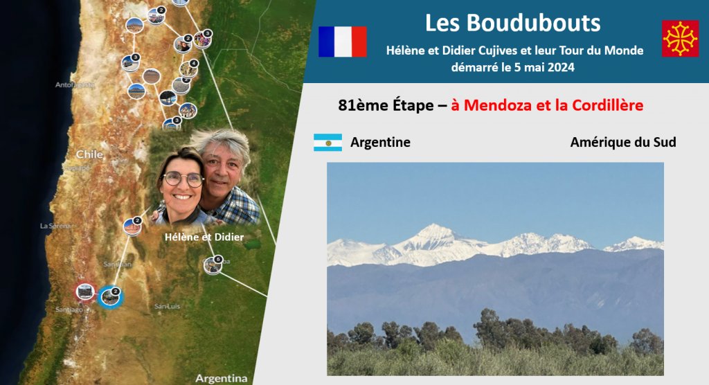 81ème Étape des Boudubouts en ARGENTINE - Mendoza et la Cordillère des Andes