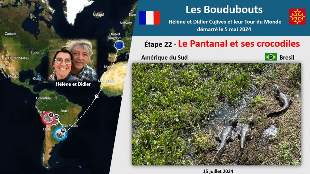 22ème Étape des Boudubouts en BRESIL - Le Pantanal et ses crocodiles