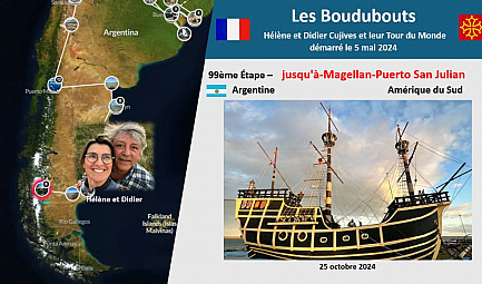 99ème Étape des Boudubouts en ARGENTINE - Descente jusqu'à-Magellan-Puerto San Julian