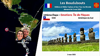 Acteurs-Locaux 'Les Boudubouts' CHILI -  Émotions pour Didier et Hélène en arrivant sur l'Île de Pâques